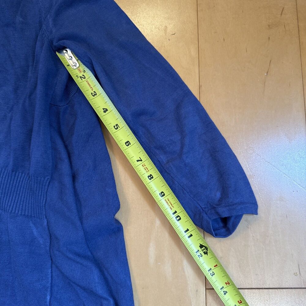 BLUE CARDI Cable And Gauge Size S Rayon Blend Longsleeved Cardigan - Picture 5 of 8
